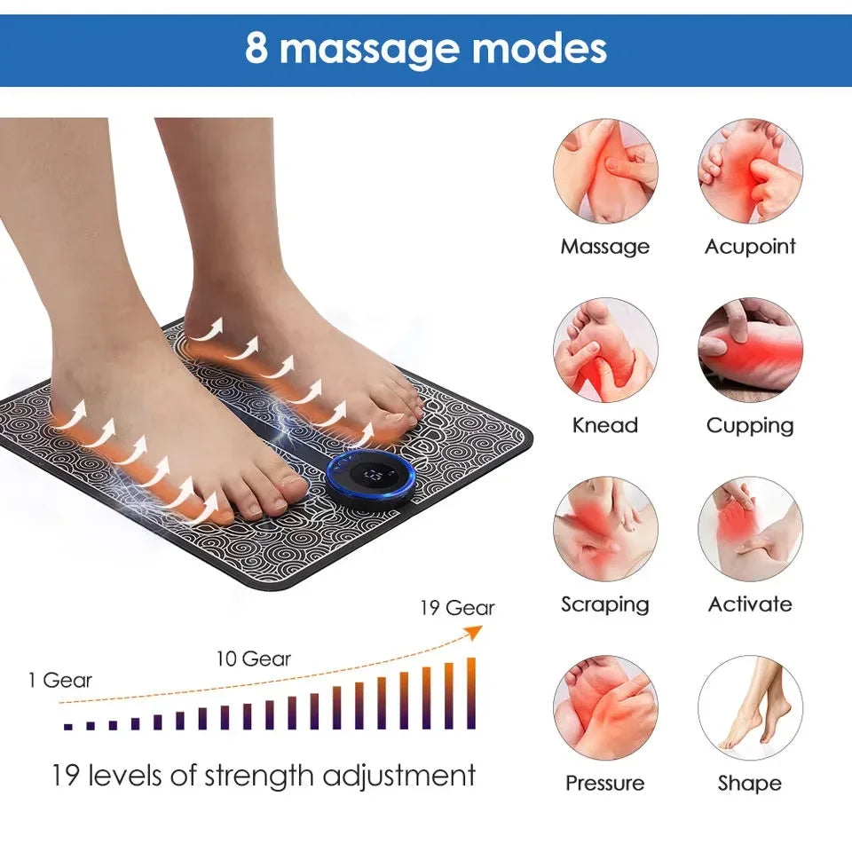 NeuroPulse™ EMS Foot Massager Mat — 6 Modes, 9 Intensities, Wireless Remote